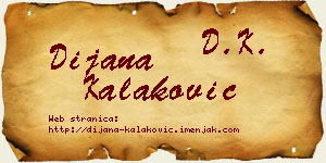 Dijana Kalaković vizit kartica